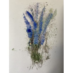 28."Букет". 40 х 45 см. Бумага, масло, без оформления.